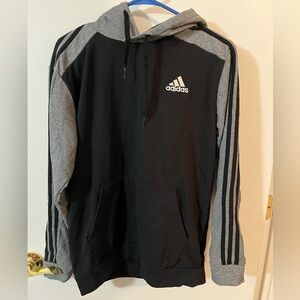 Adidas Black and Gray Men's Hoodie medium